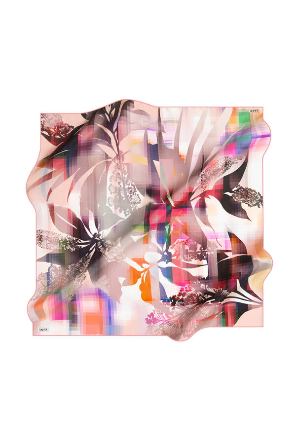 Renkli 90X90 İpek Krep Saten - 1