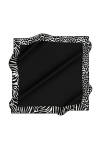 Siyah Leopar Desenli 90X90 İpek Krep Saten Eşarp - 1