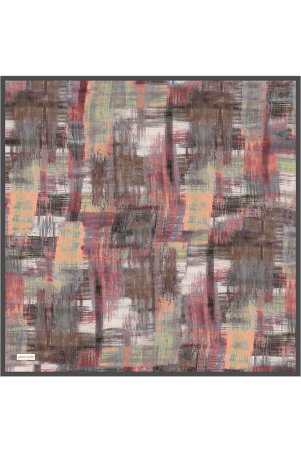 Renkli 90X90 İpek Krep Saten Eşarp - Pierre Cardin