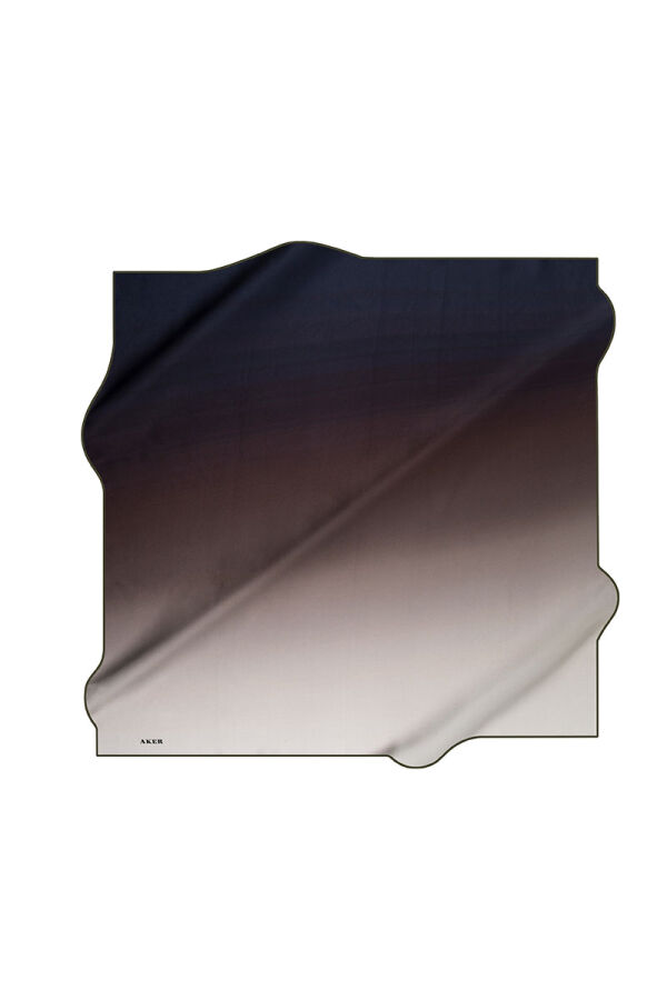 Kahverengi 90X90 İpek Twill Eşarp - 1