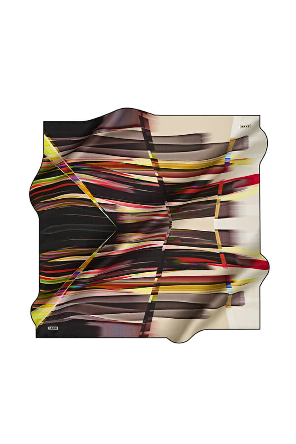 Geometrik Desenli 90X90 İpek Tivil - 1