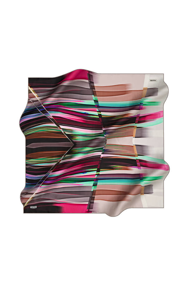 Geometrik Desenli 90X90 İpek Tivil - 1