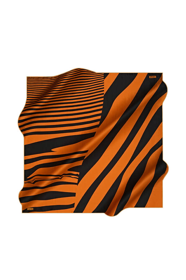 Geometrik Desenli 90X90 İpek Tivil - Aker