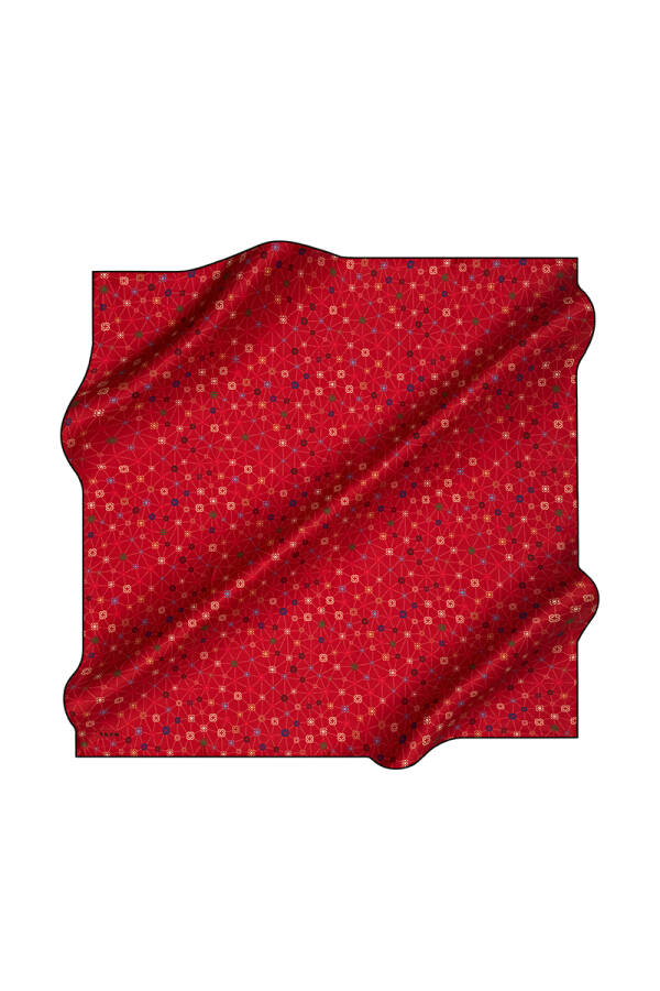 Geometrik Desenli 90X90 İpek Tivil - 1