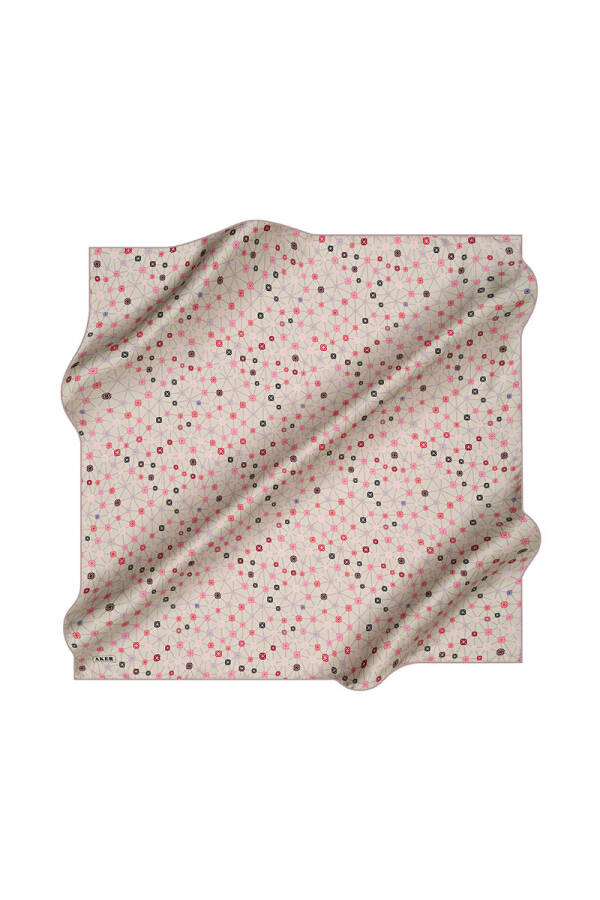 Geometrik Desenli 90X90 İpek Tivil - 1