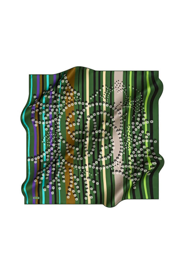 Geometrik Desenli 90X90 İpek Tivil - 1