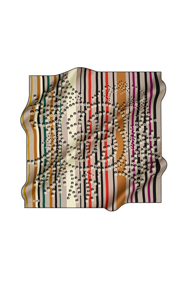 Geometrik Desenli 90X90 İpek Tivil - 1