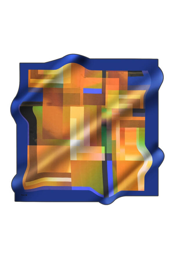Geometrik Desenli 90X90 İpek Tivil - 1