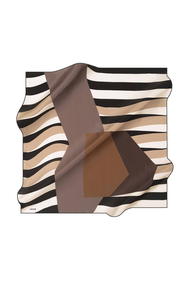 Renkli 90X90 İpek Twill Eşarp - 1