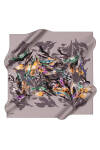 Çiçek Desenli 90X90 İpek Twill Eşarp - 1