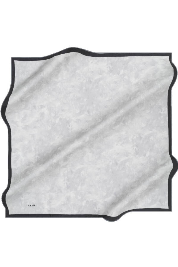Fırça Desenli 90X90 İpek Twill Eşarp - Aker