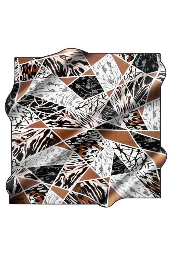 Geometrik Desenli 90X90 İpek Tivil - Aker