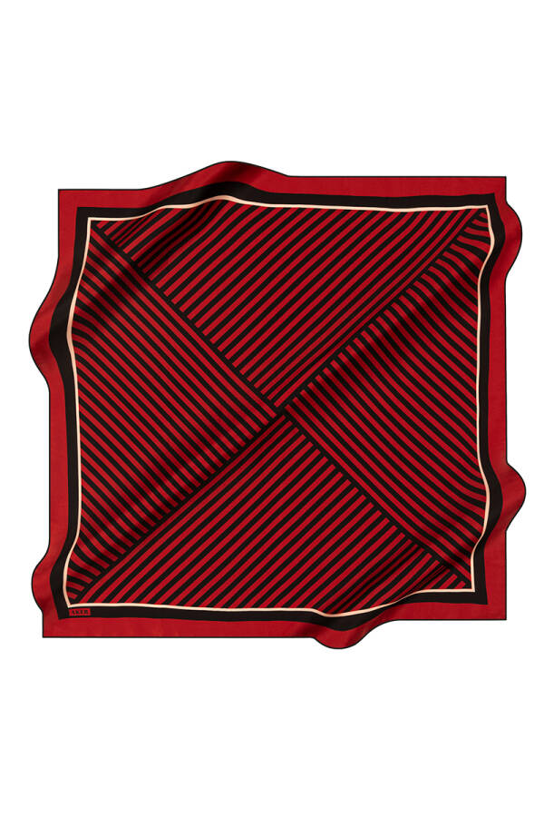 Geometrik Desenli 90X90 Aker İpek Tivil Eşarp - Aker