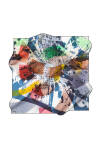 Geometrik Desenli 90X90 Aker İpek Tivil Eşarp - 1