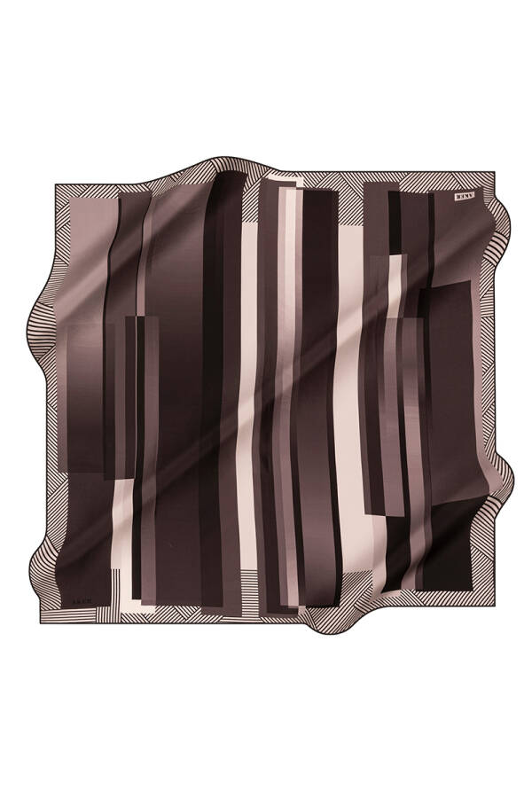 Geometrik Desenli 90X90 Aker İpek Tivil Eşarp - 1