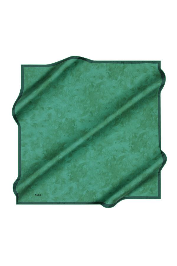 Yeşil 90X90 İpek Twill Eşarp - 1