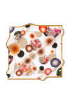 Geometrik Desenli 90X90 İpek Tivil Eşarp 