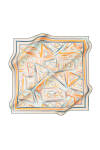 Geometrik Desenli 90X90 İpek Tivil Eşarp - 1
