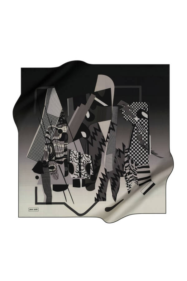 Renkli 90X90 Pierre Cardin Polyester Tivil Eşarp - 1