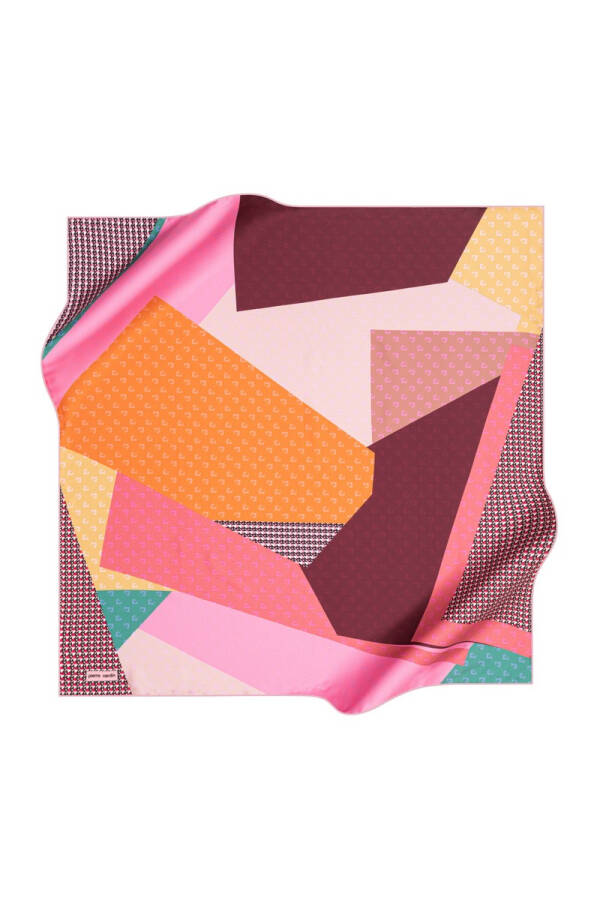 Geometrik Desenli 90X90 Pierre Cardin Polyester Tivil Eşarp - 1