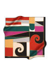 Geometrik Desenli 90X90 Polyester Twill Eşarp - 1
