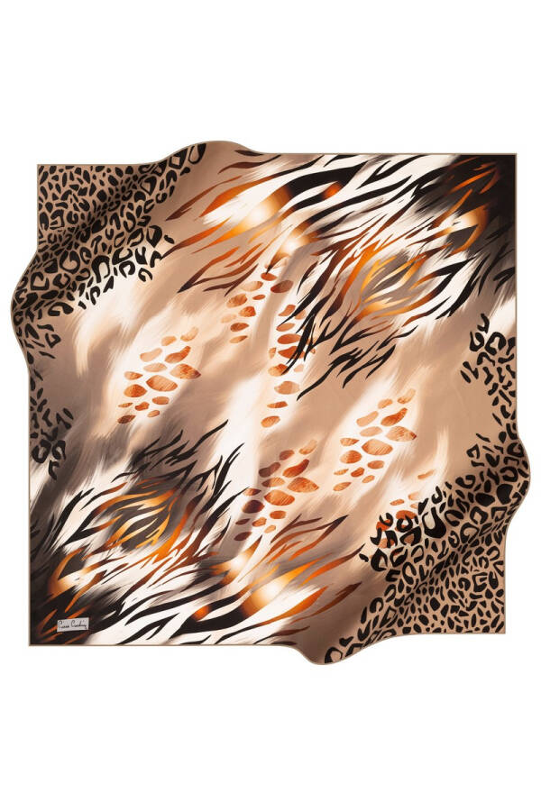 Geometrik Desenli 90X90 Pierre Cardin Polyester Tivil Eşarp - 1