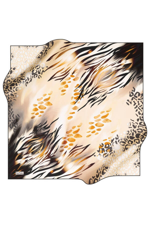 Geometrik Desenli 90X90 Pierre Cardin Polyester Tivil Eşarp - 1