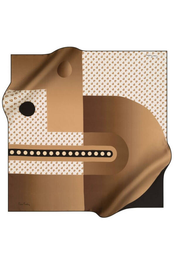 Geometrik Desenli 90X90 Pierre Cardin Polyester Tivil Eşarp - 1