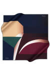 Geometrik Desenli 90X90 Polyester Twill Eşarp 