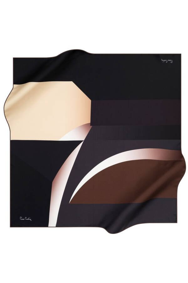 Renkli 90X90 Pierre Cardin Polyester Tivil Eşarp - 1