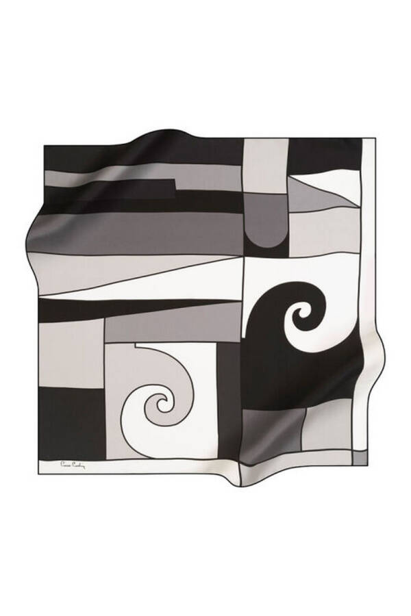Geometrik Desenli 90X90 Pierre Cardin Polyester Tivil Eşarp - 1