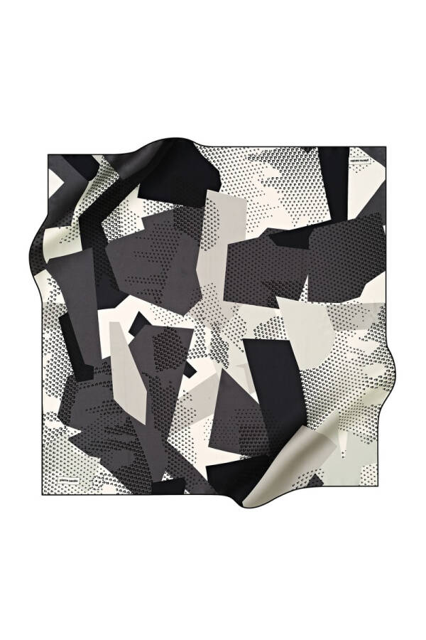 Geometrik Desenli 90X90 Pierre Cardin Polyester Tivil Eşarp - 1