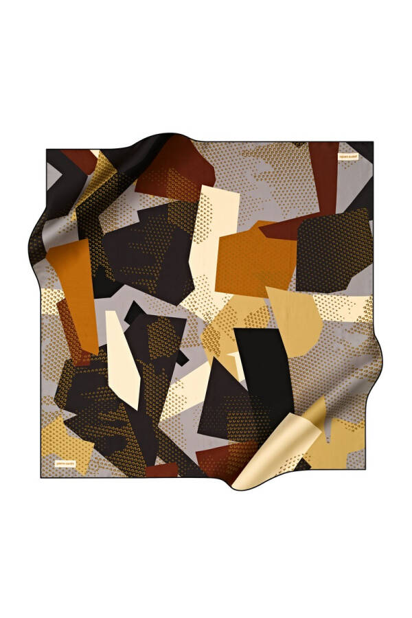 Geometrik Desenli 90X90 Pierre Cardin Polyester Tivil Eşarp - 1