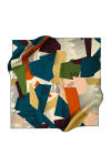 Geometrik Desenli 90X90 Polyester Twill Eşarp 