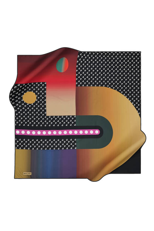 Geometrik Desenli 90X90 Polyester Twill Eşarp - Pierre Cardin