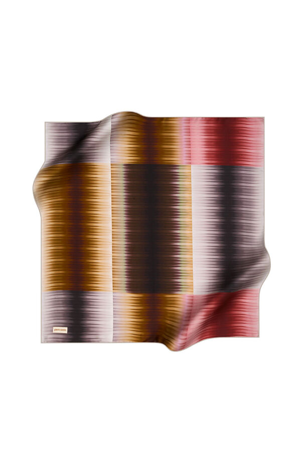 Kahverengi 90X90 İpek Twill Eşarp - 1