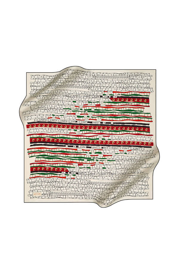 Geometrik Desenli 90X90 Pierre Cardin Tivil Eşarp - 1