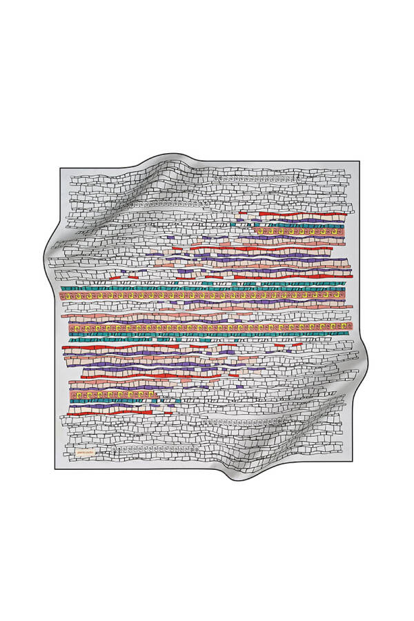 Geometrik Desenli 90X90 Pierre Cardin Tivil Eşarp - 1