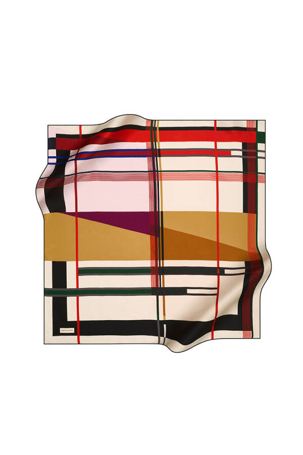Geometrik Desenli 90X90 Pierre Cardin Tivil Eşarp - 1