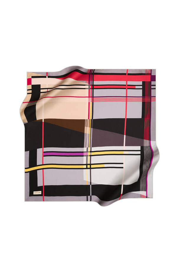 Geometrik Desenli 90X90 Pierre Cardin Tivil Eşarp - 1