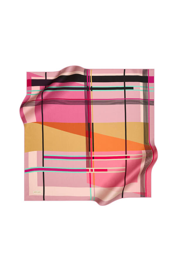 Renkli 90X90 Pierre Cardin Tivil Eşarp - 1