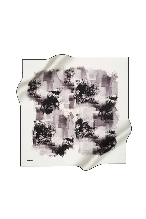 Çiçek Desenli 90X90 Pierre Cardin Tivil Eşarp - 1