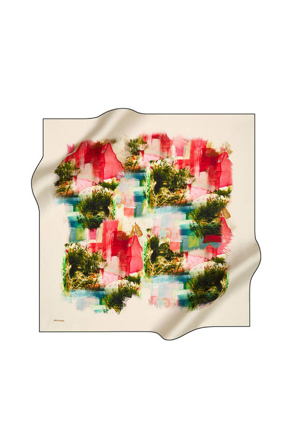 Renkli 90X90 Pierre Cardin Tivil Eşarp - 1