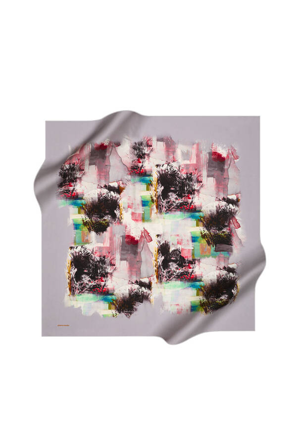 Renkli 90X90 Pierre Cardin Tivil Eşarp - 1