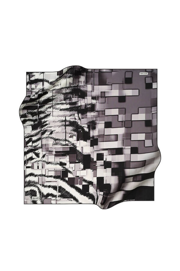 Geometrik Desenli 90X90 Pierre Cardin Tivil Eşarp - 1