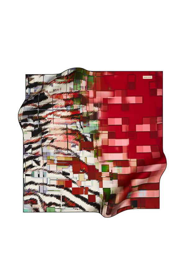 Geometrik Desenli 90X90 Pierre Cardin Tivil Eşarp - 1