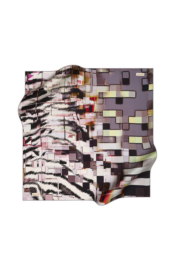 Geometrik Desenli 90X90 Pierre Cardin Tivil Eşarp - 1