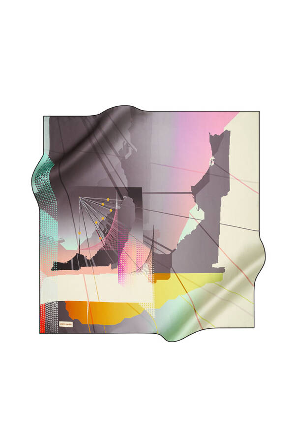 Renkli 90X90 Pierre Cardin Tivil Eşarp - 1