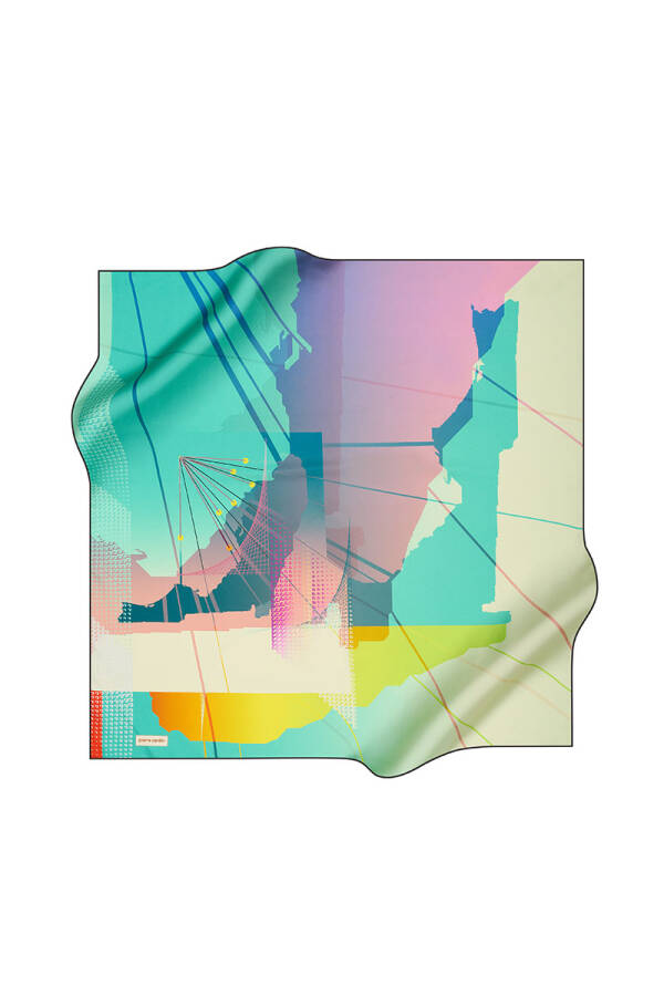 Renkli 90X90 Pierre Cardin Tivil Eşarp - 1