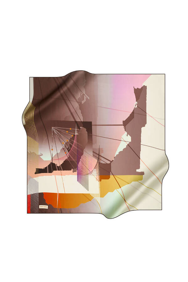 Geometrik Desenli 90X90 Pierre Cardin Tivil Eşarp - 1